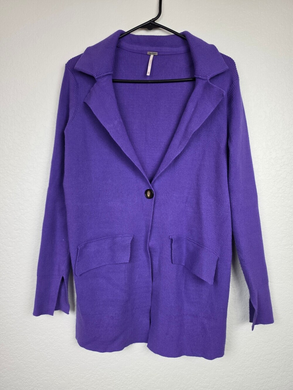 Free People Purple Knit Cardigan Sweater XS